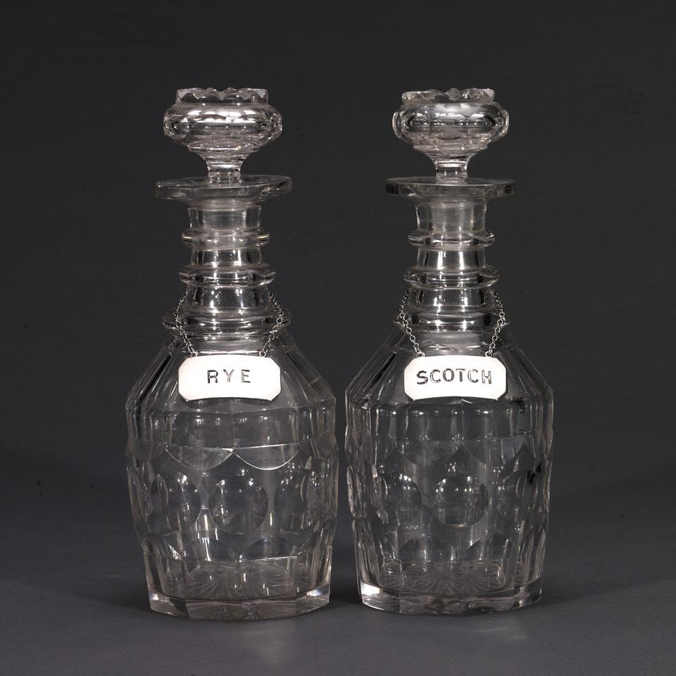 Pair of Victorian Cut Glass Decanters, late 19th century