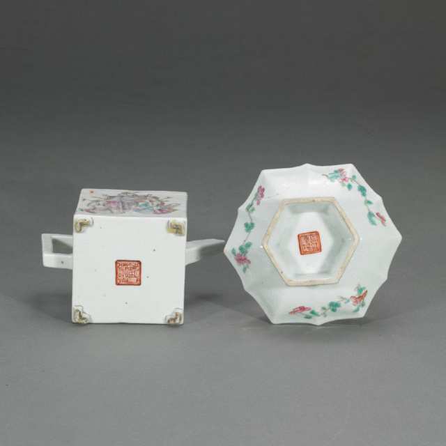 Two Export Famille Rose Porcelain Wares, Tongzhi Marks and of the Period (1862-1874)