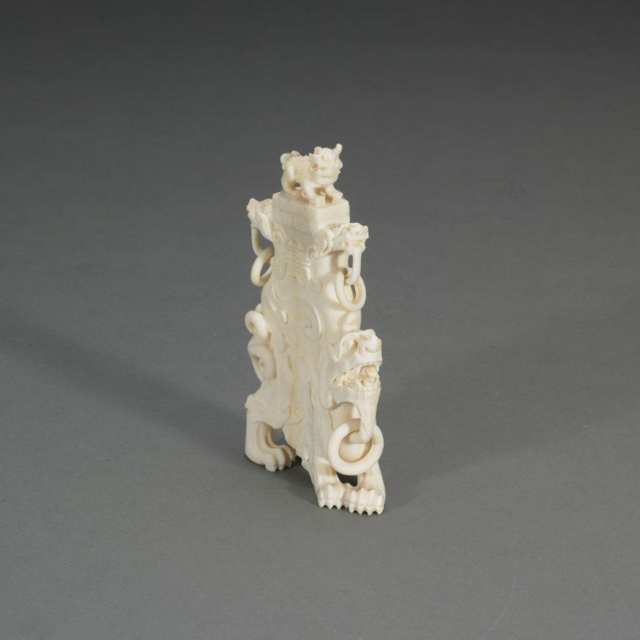 Ivory Carved Mythical Beast Snuff Container