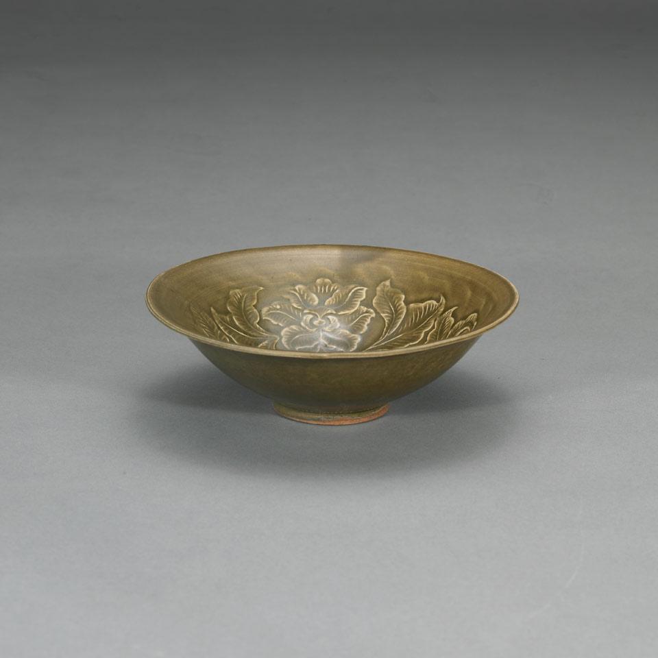 Celedon Glazed Conical Bowl, Le Dynasty, Vietnam, 15th to 17th Century