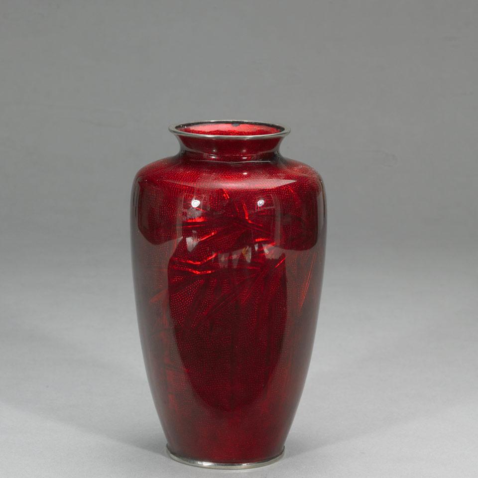 Akasuke Cloisonné Enamel Vase, Early 20th Century