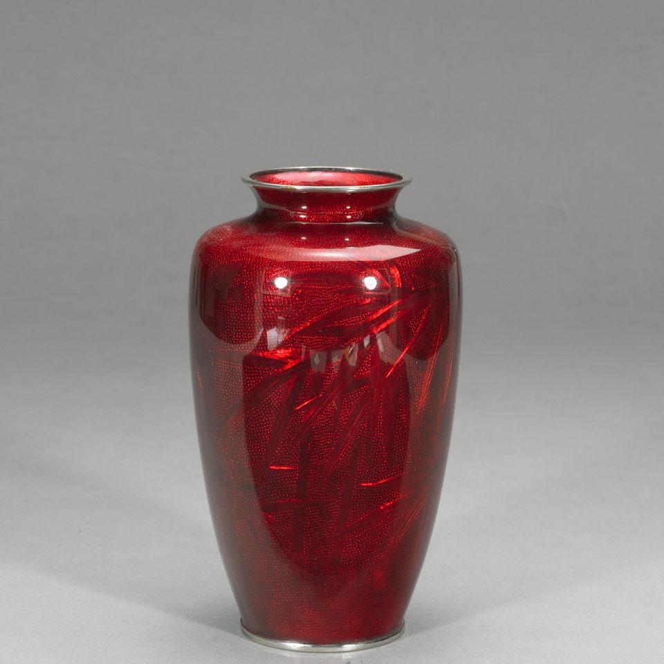 Akasuke Cloisonné Enamel Vase, Early 20th Century