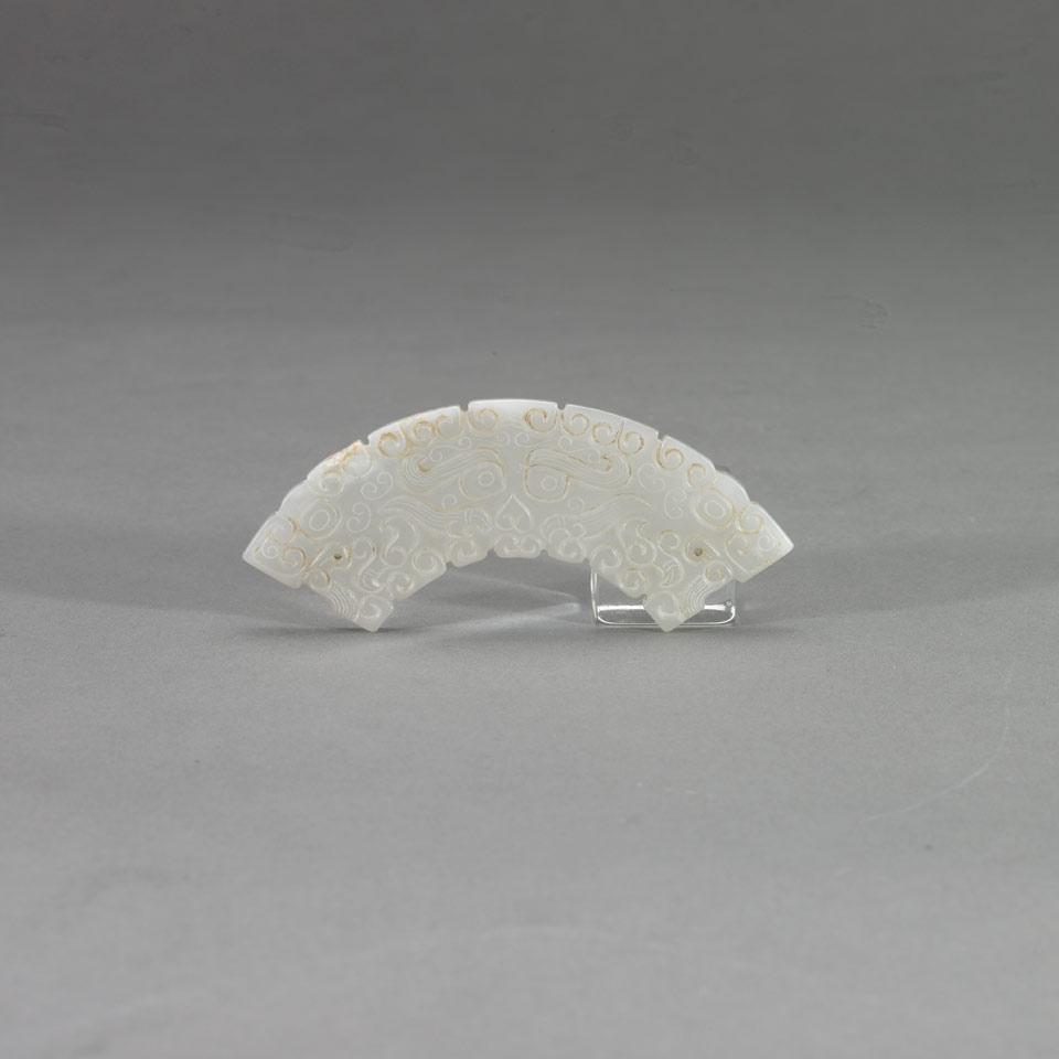 White Jade Curved Pendant