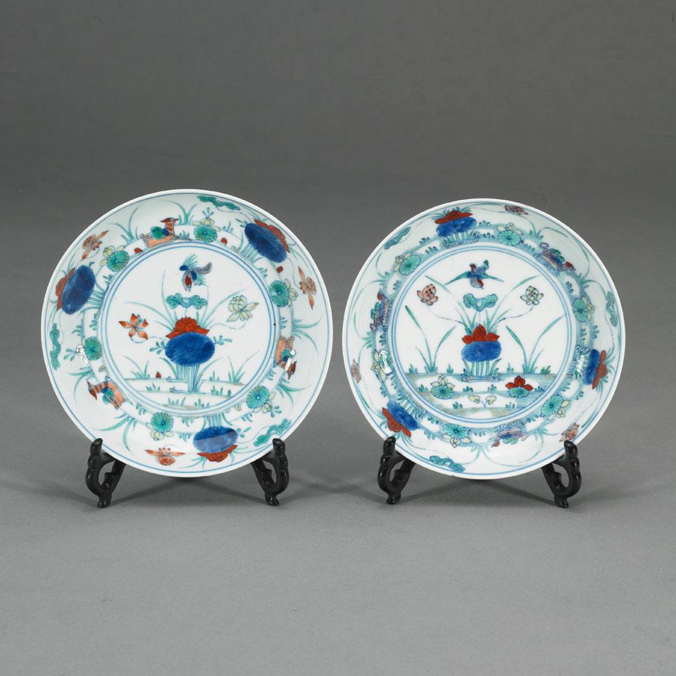Pair of Doucai Plates, Chenghua Mark, 19th/20th Century