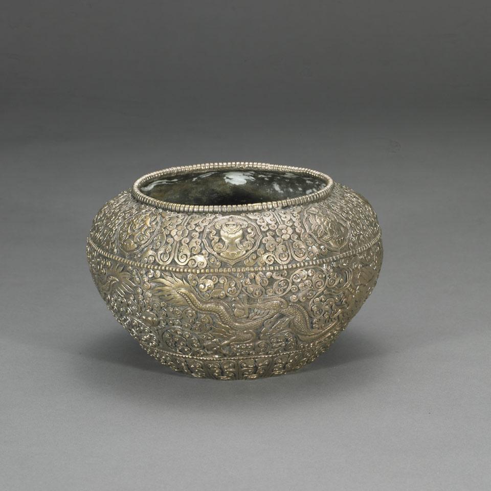 Tibetan White Bronze Alms Bowl