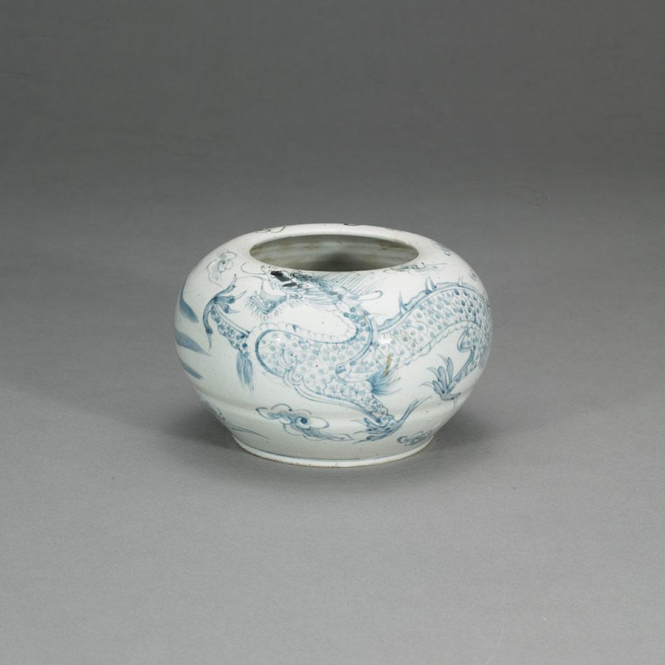 Blue and White Water Pot, Korean