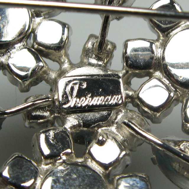 Sherman Silver Tone Metal Brooch And Earring Suite
