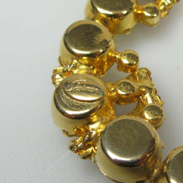 Sherman Yellow And Gold Rhinestone Necklace