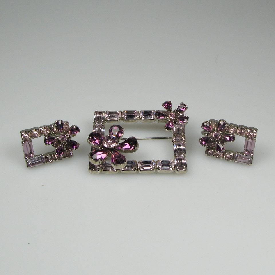 Sherman Brooch And Earring Suite