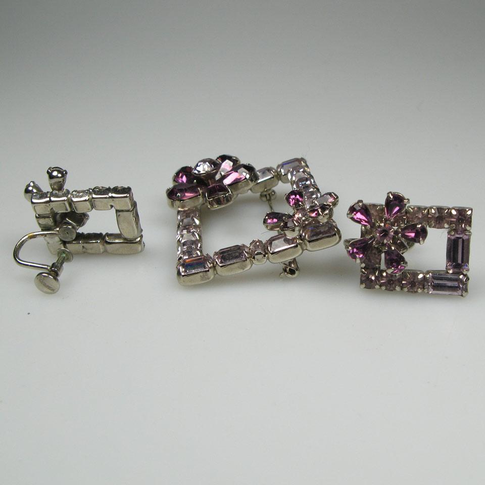 Sherman Brooch And Earring Suite