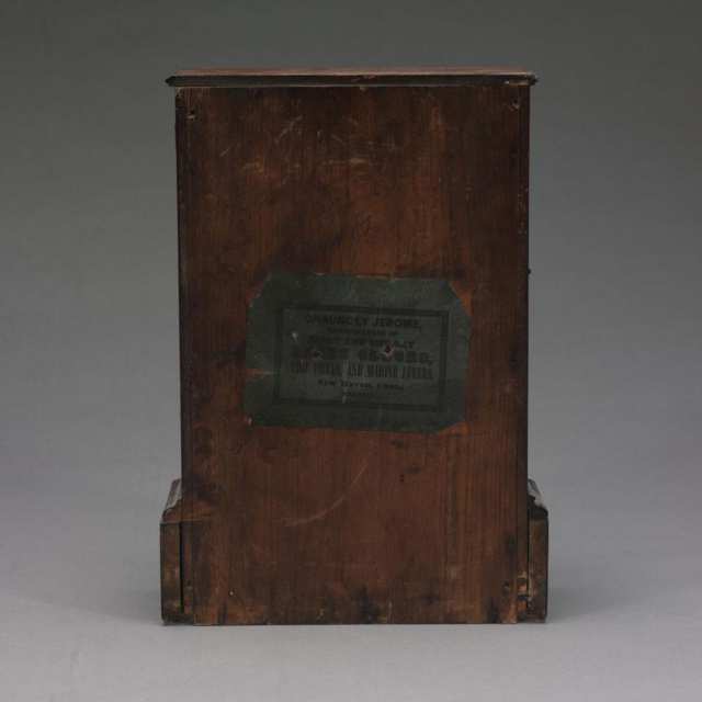 Chauncey Jerome, New Haven, Conn., Satinwood Inlaid Mahogany 8-day Shelf Clock. c.1850