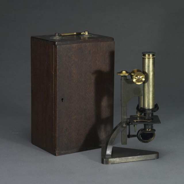 Gilt Brass and Enamelled Metal Monocular Compound Microscope, R & J Beck, London, #17994, c.1920