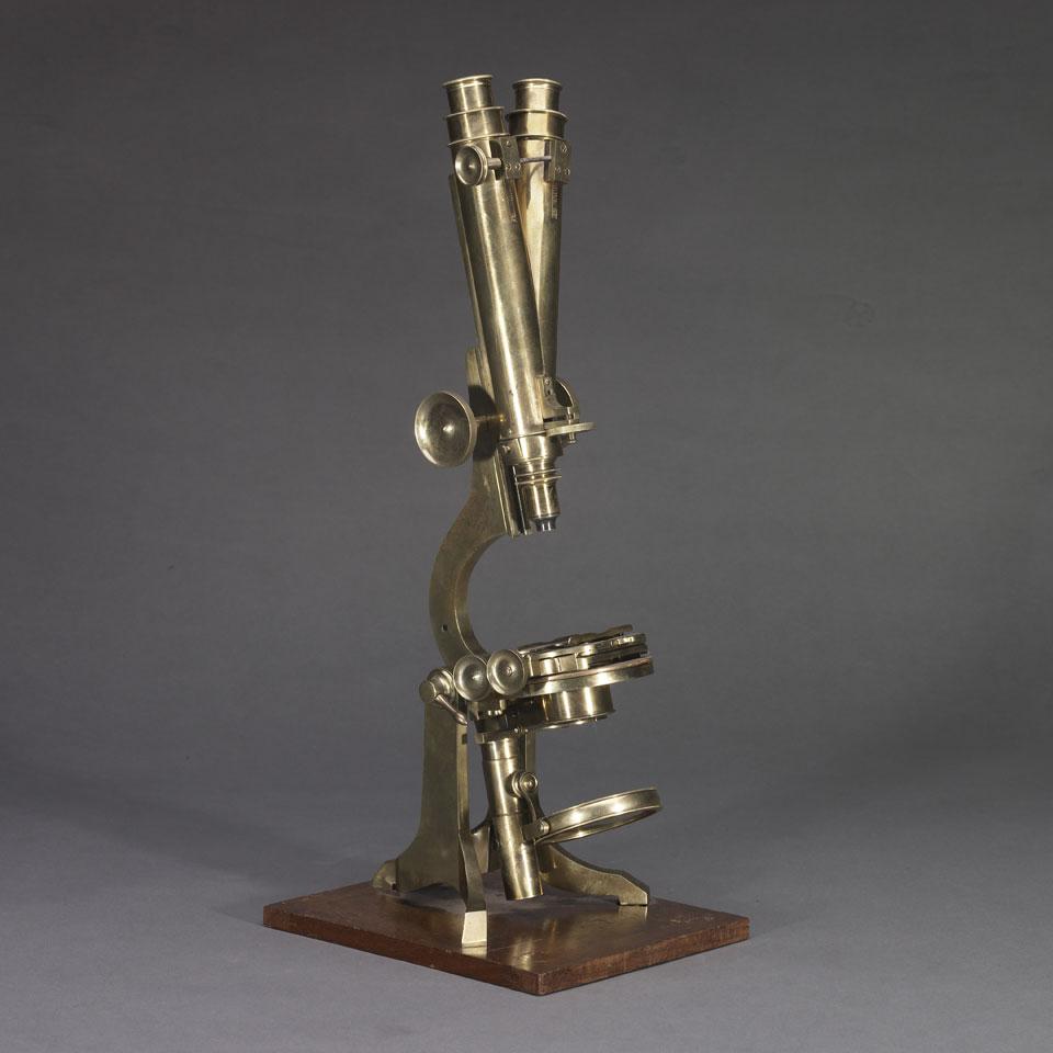 Large Lacquered Brass Monocular Microscope, Watson & Son, London, #1229, 19th century