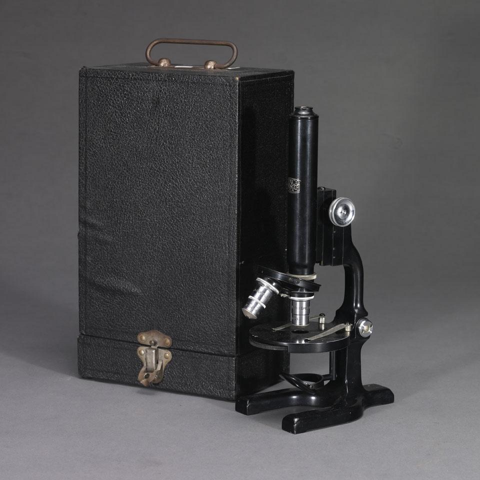 Enamelled Metal Monocular Compound Microscope, Cenco Spencer