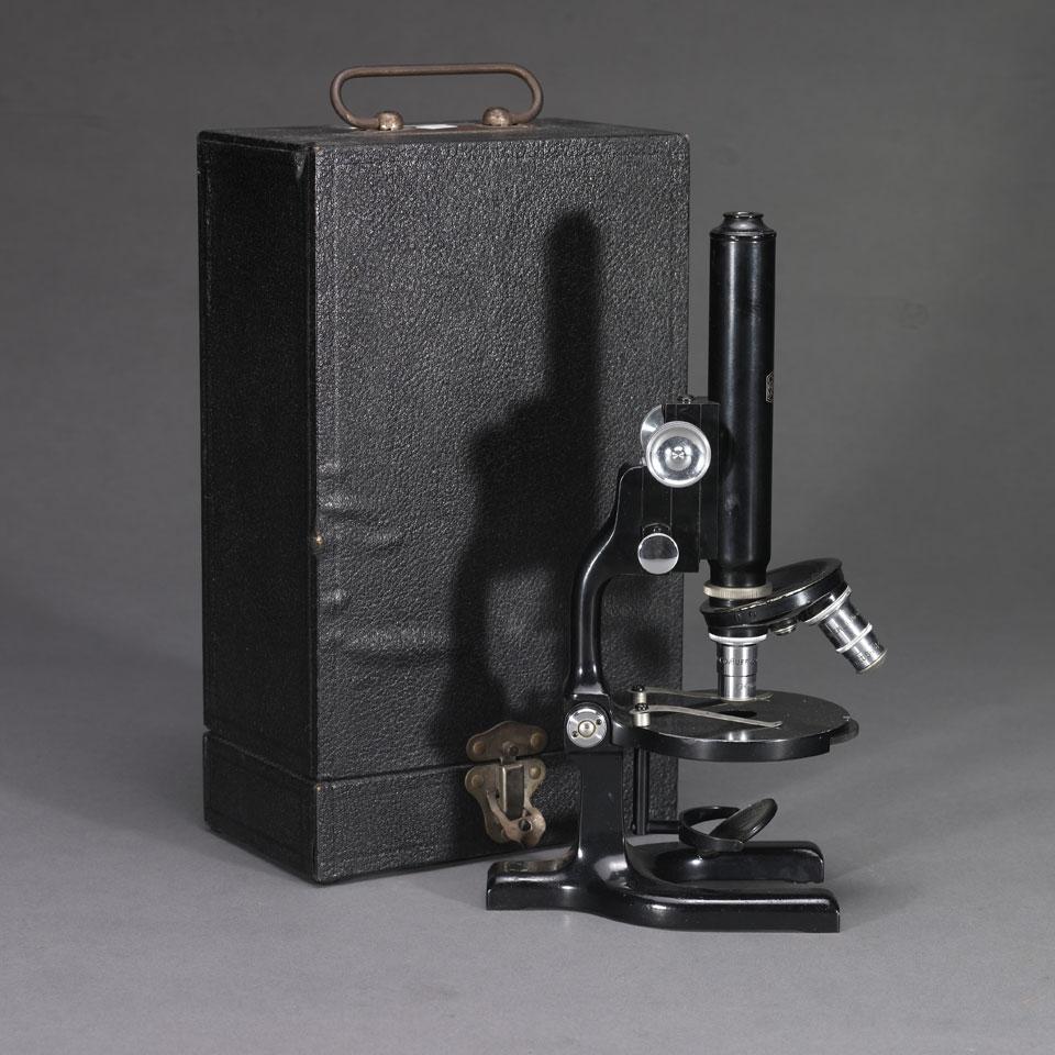 Enamelled Metal Monocular Compound Microscope, Cenco Spencer
