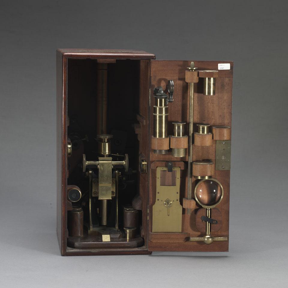 Andrew Ross, London, Lacquered Brass Monocular Microscope, No. 67, c.1850
