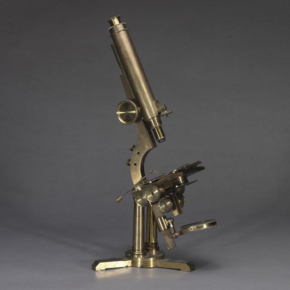 Large Lacquered Brass Monocular Microscope, Smith & Beck, London, #2098, 19th century