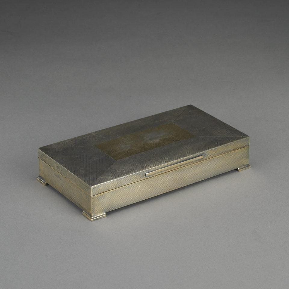 English Silver Parcel-Gilt Cigar Box, Goldsmiths & Silversmiths Co., London, 1936