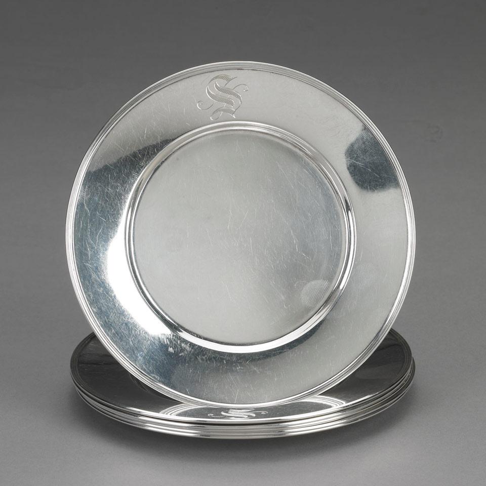 Six American Silver Side Plates, Gorham Mfg. Co., Providence, R.I., 1913/14