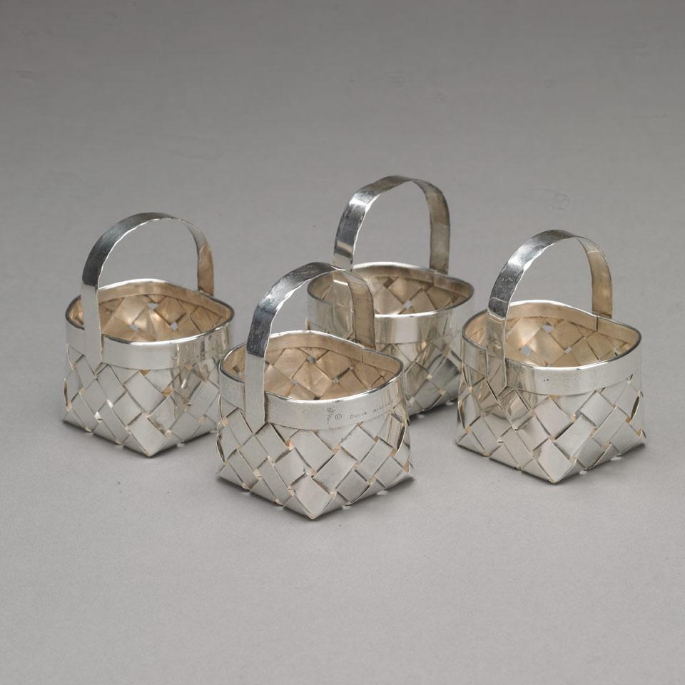 Four American Silver Woven Baskets, Cartier, New York, N.Y., 20th century