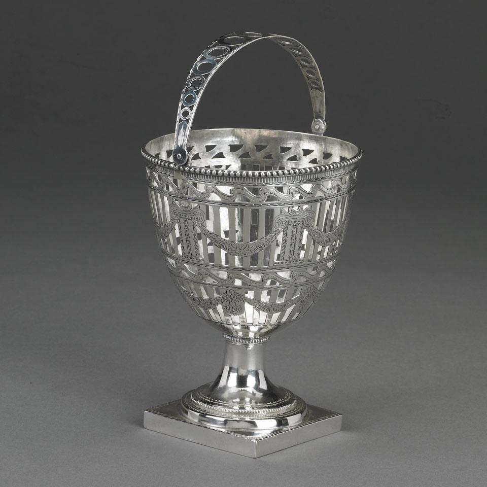 Danish Silver Pierced Sugar Basket, Niels Christian Lindbach, Copenhagen, 1794