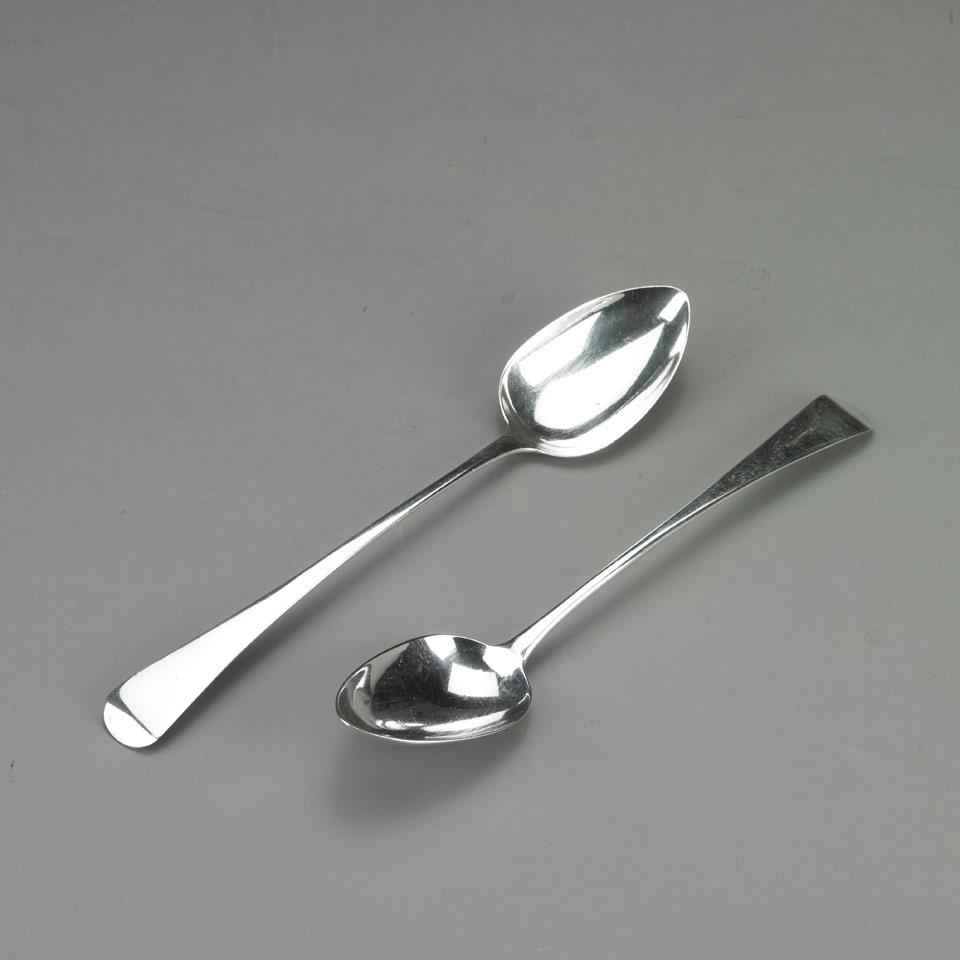 Two George III Silver Old English Pattern Serving Spoons, Peter, Ann & William Bateman and James Wintle, London, 1804/11