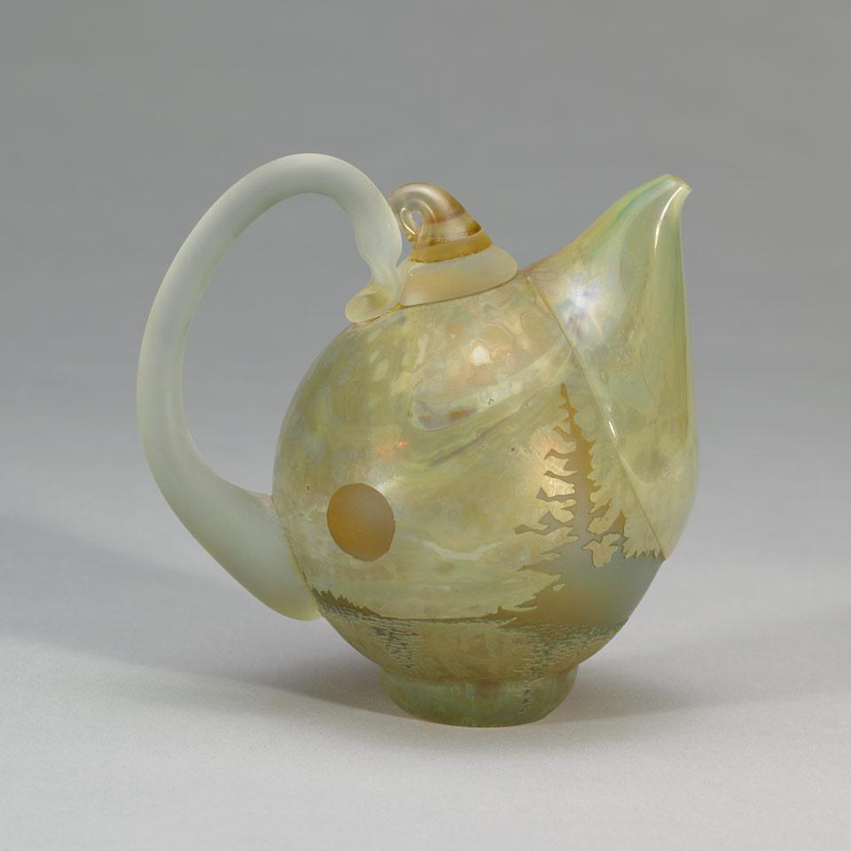 Andrew Kuntz (Canadian, b.1956), Etched Glass Teapot, 1980