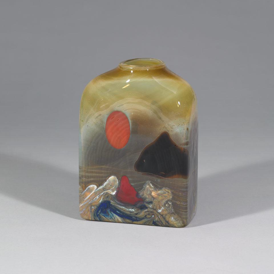 Jack Ink (American, b.1944), Landscape Glass Vase, 1977