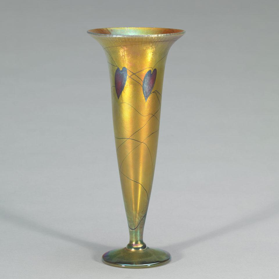 Lundberg Studios Decorated Iridescent Glass Vase, 2003