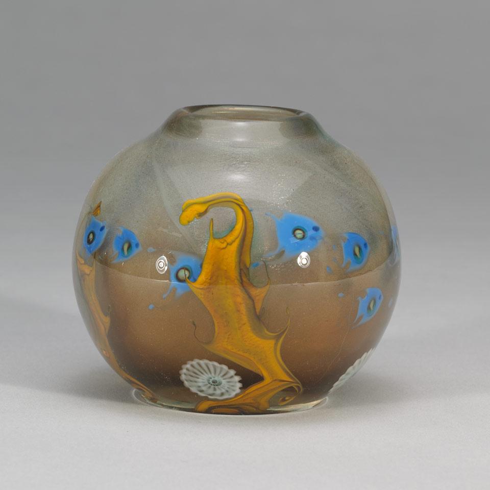 Lundberg Studios Internally Decorated Glass Vase, 1976