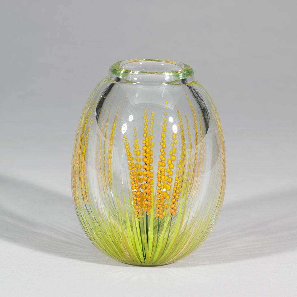Mark Peiser (American, b.1938), Floral Paperweight Glass Vase, 1979