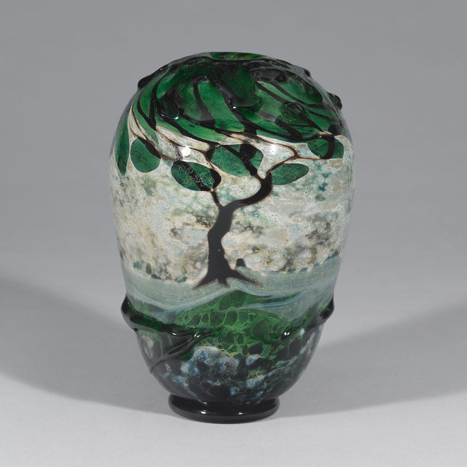 John Nygren (American, b.1940), Landscape Glass Vase, 1978