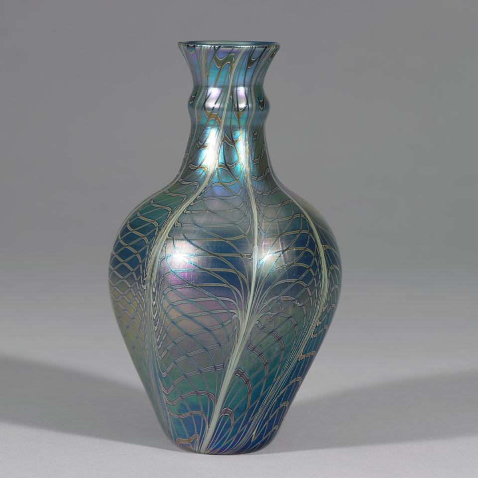 Lundberg Studios Iridescent Glass Vase, 1975