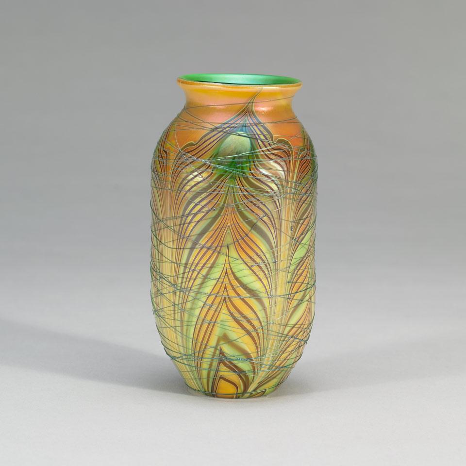 Lundberg Studios Iridescent Glass Vase, 1974