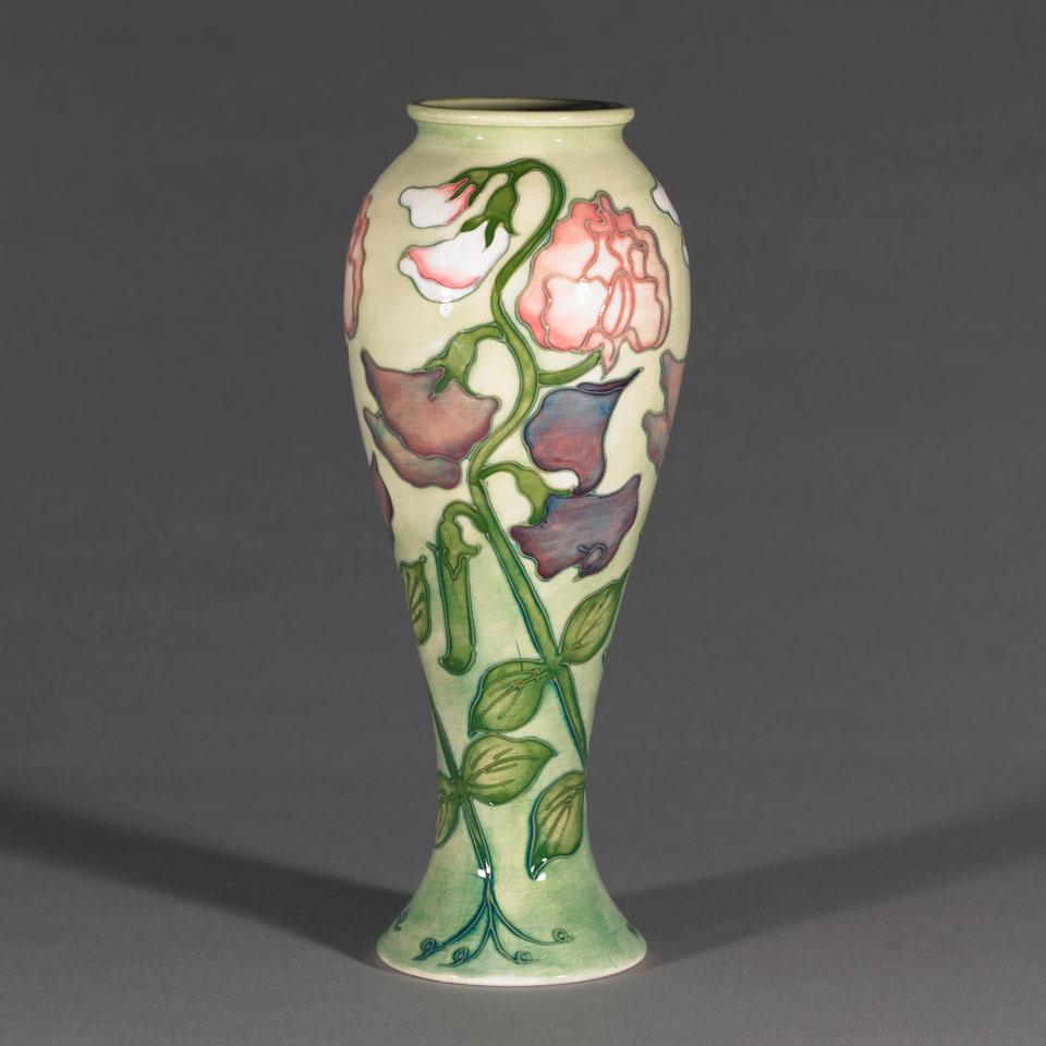 Moorcroft Sweet Pea Vase, Sally Tuffin, 1991
