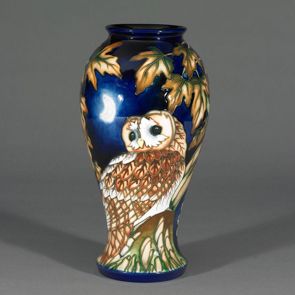 Moorcroft Nightwatch Vase, Philip Gibson, 66/100, 2005