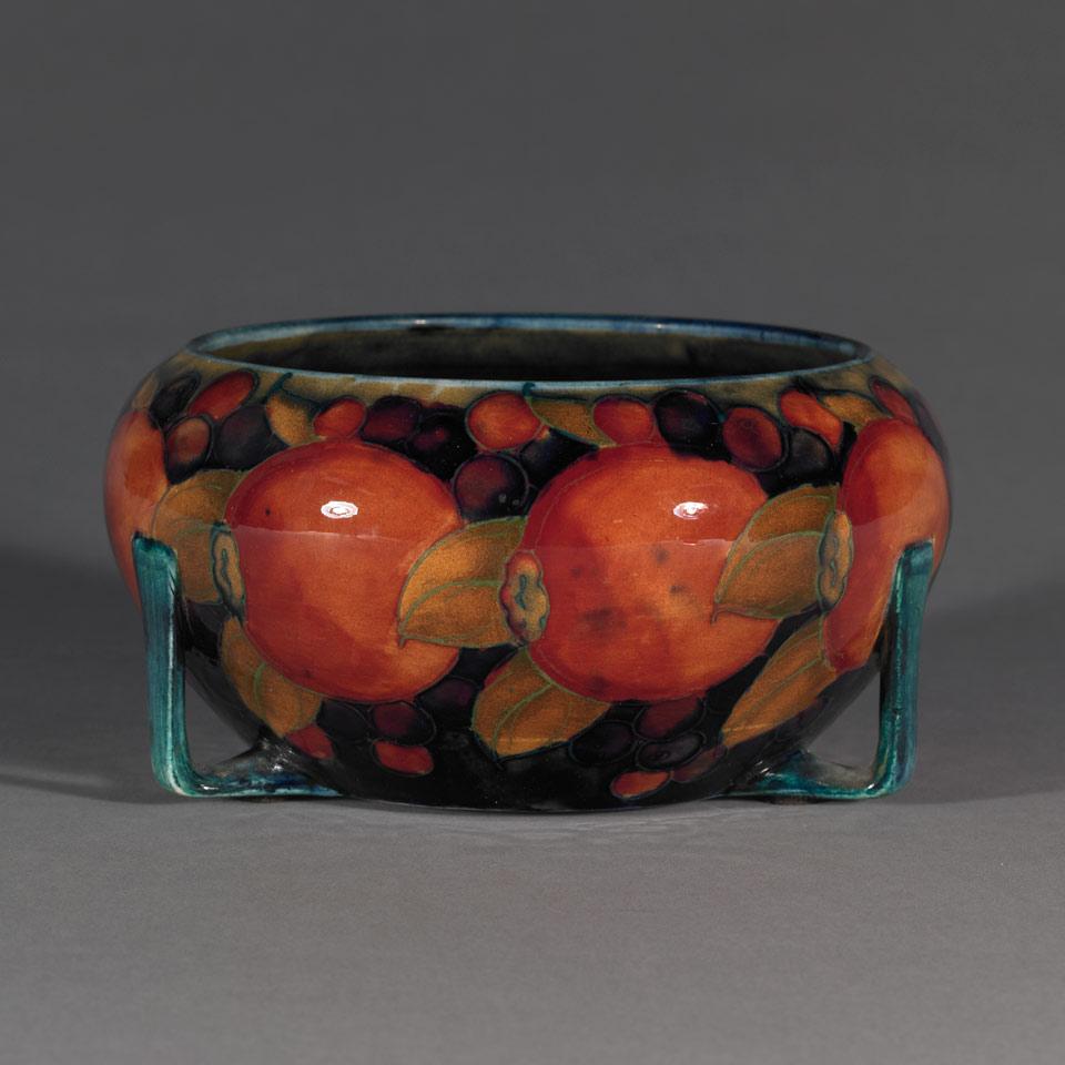 Moorcroft Pomegranate Three-Footed Bowl, c.1920-25