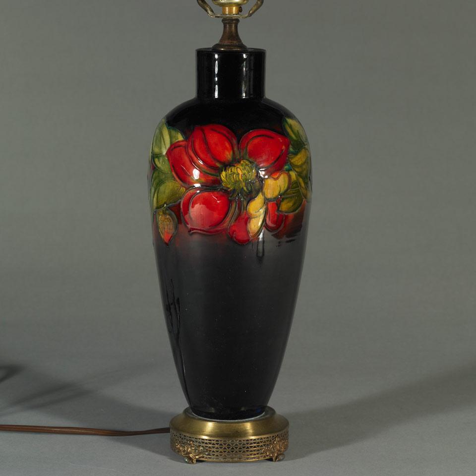 Moorcroft Flambé Clematis Table Lamp, c.1955