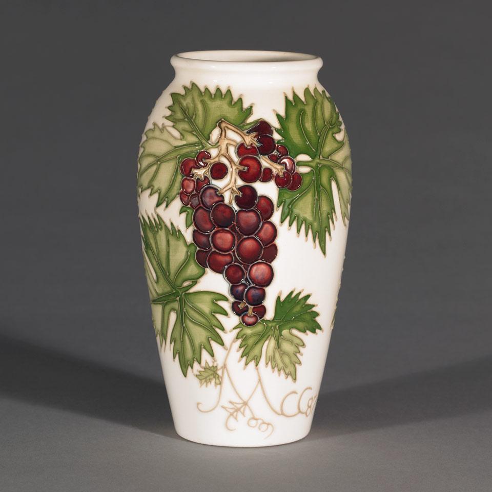 Moorcroft Grapevine Vase, Sally Tuffin, 1987