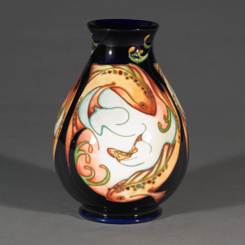 Moorcroft Shoal Vase, Sian Leeper, 2007