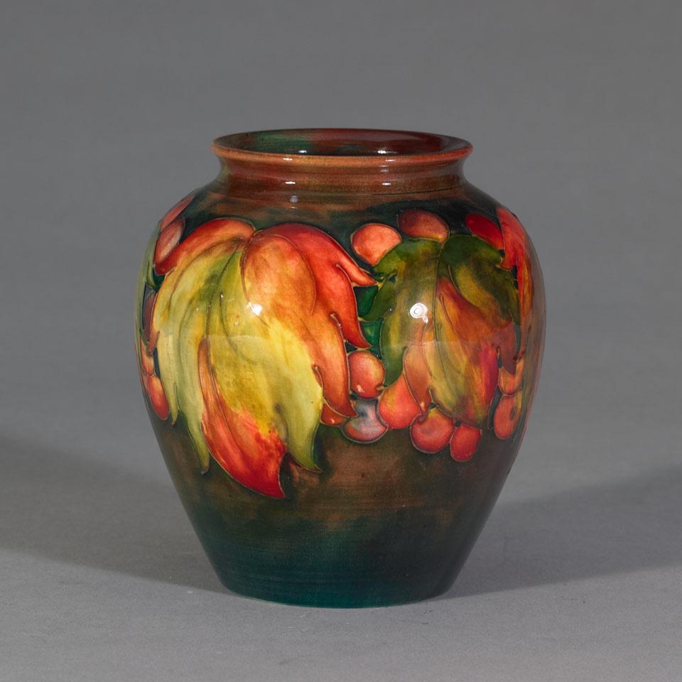Moorcroft Flambé Grape and Leaf Vase, c.1960