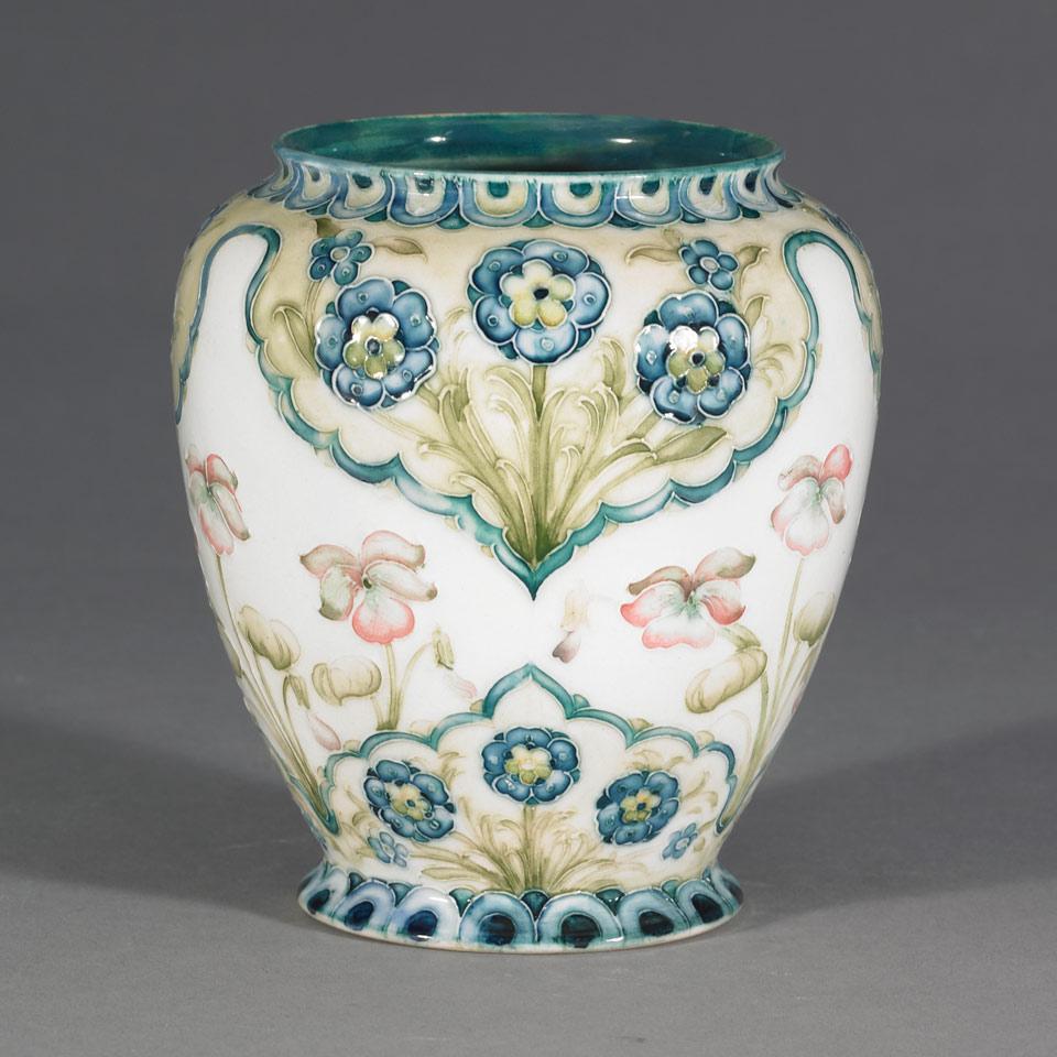 Macintyre Moorcroft Florian Heartsease Vase, for W.W. Furse of Ilfracombe, c.1908-09