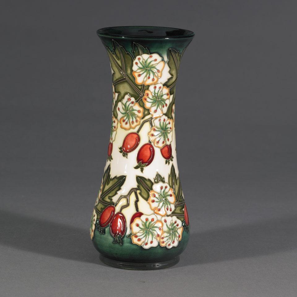 Moorcroft Hawthorn Vase, Nicola Slaney for Liberty & Co., 100/400, 1998