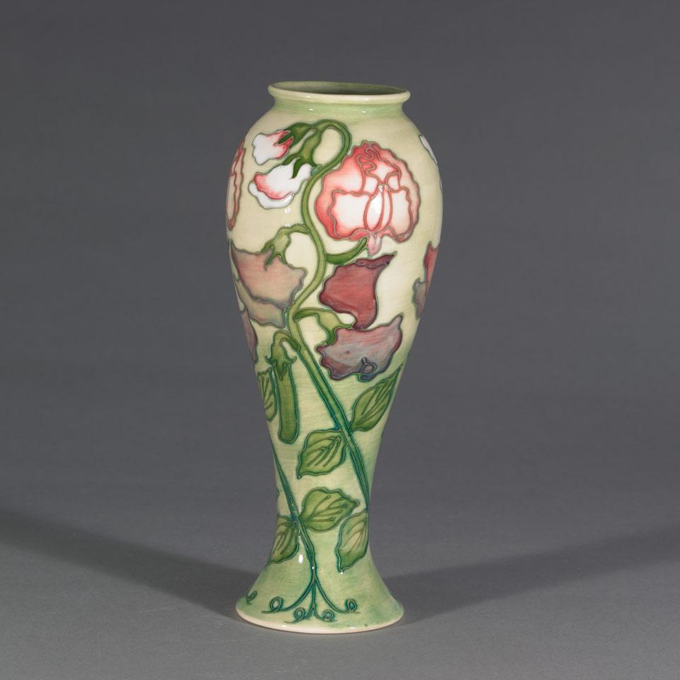 Moorcroft Sweet Pea Vase, Sally Tuffin, 1991