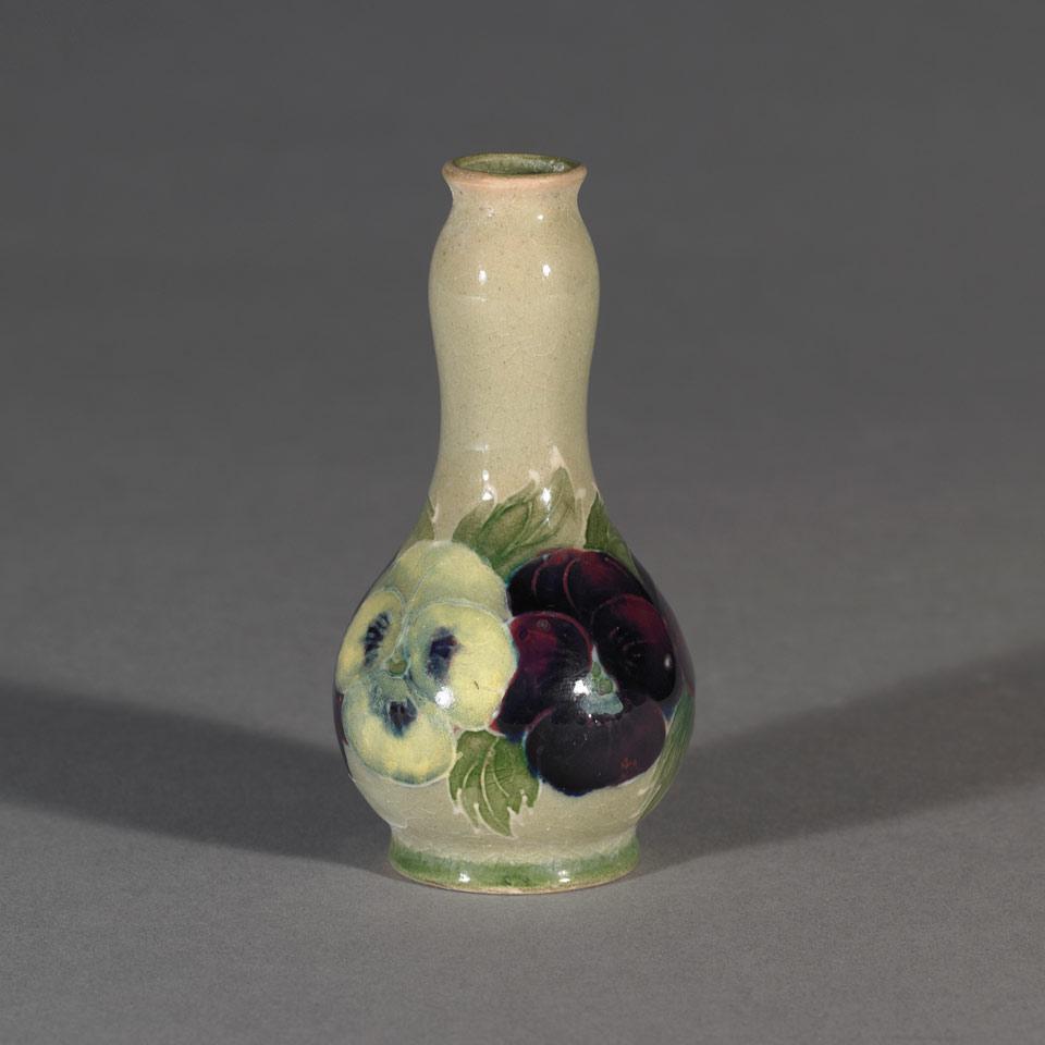 Moorcroft Pansy Miniature Vase, c.1914-16