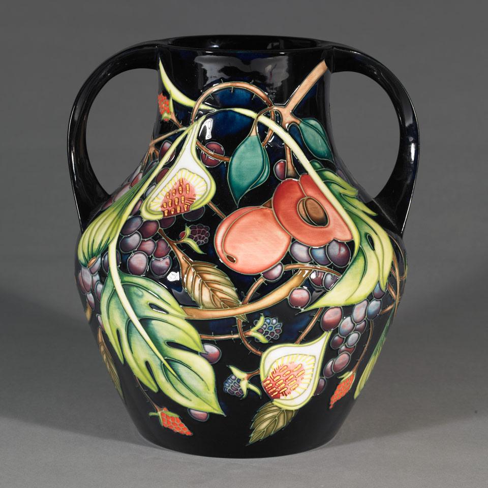 Moorcroft Queen’s Choice Two-Handled Vase, Emma Bossons, 2004