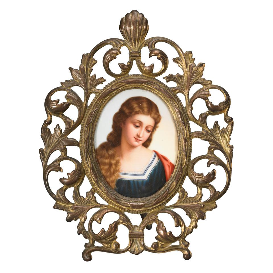 Dresden Oval Plaque of St. Cecilia, late 19th century