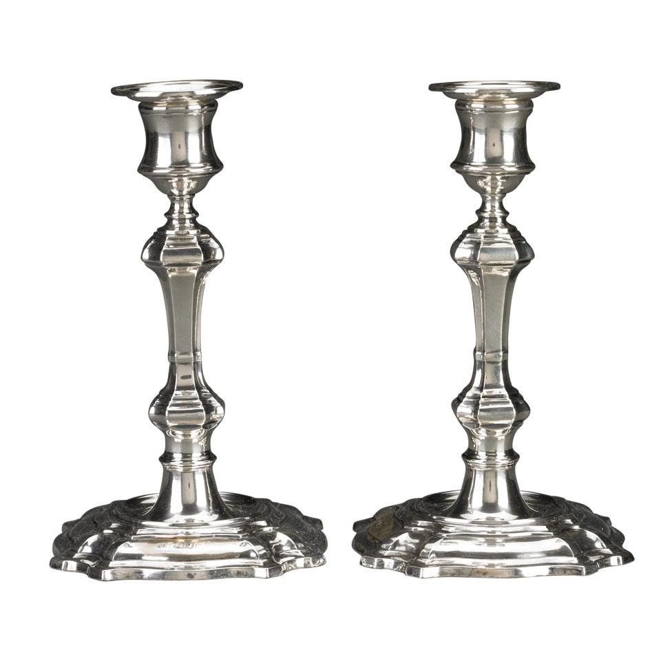 Pair of Late Victorian Silver Table Candlesticks, William Hutton & Sons, London, 1898