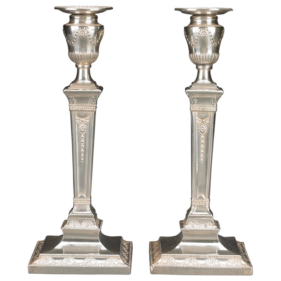 Pair of Victorian Silver Table Candlesticks, Frazer & Haws, London, 1875
