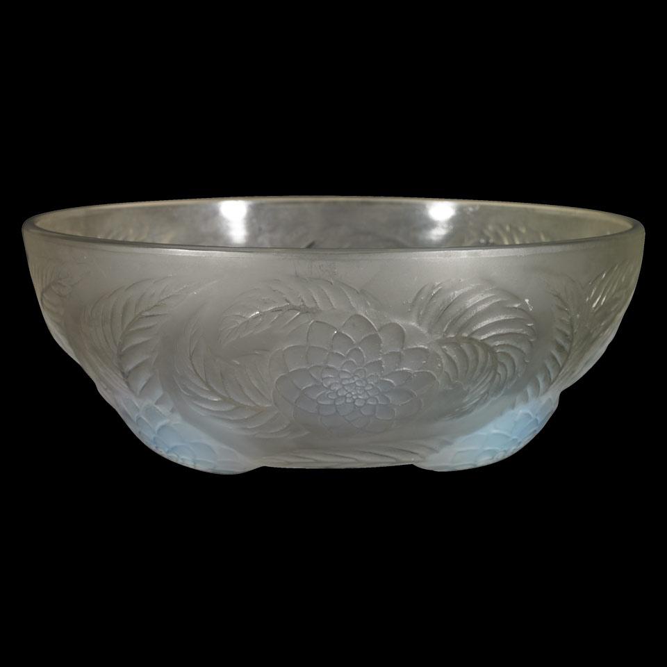 ‘Dahlias No. 1’, Lalique Opalescent Glass Bowl, 1930’s